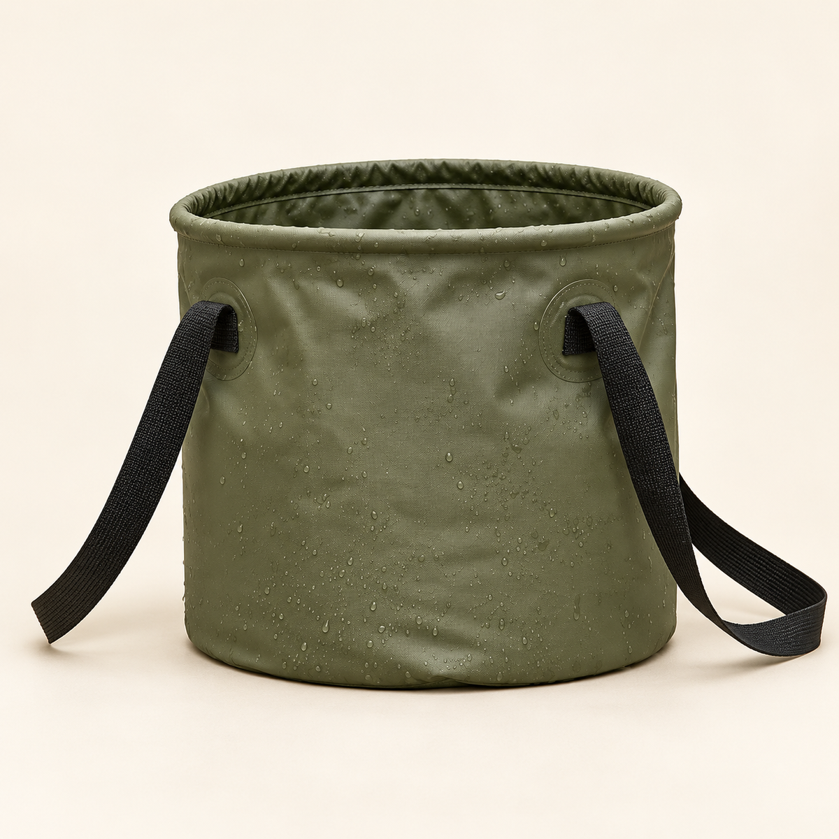 Collapsible Outdoor Bucket — Olive — product view — product illustration