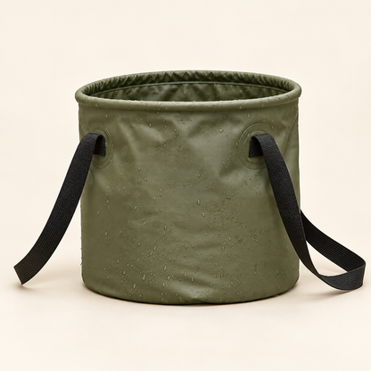 Collapsible Outdoor Bucket — Olive — product view — product illustration