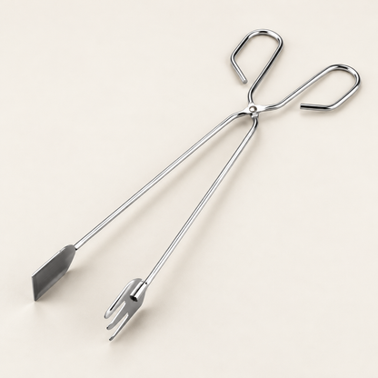 Long Scissor Style Charcoal Tongs — product view — product illustration