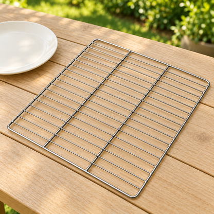 Rectangular Wire Grill Grate — styled scene — product illustration