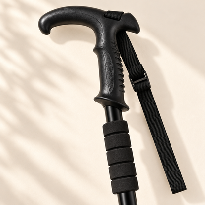 Black Telescoping Hiking Stick — detail — product illustration