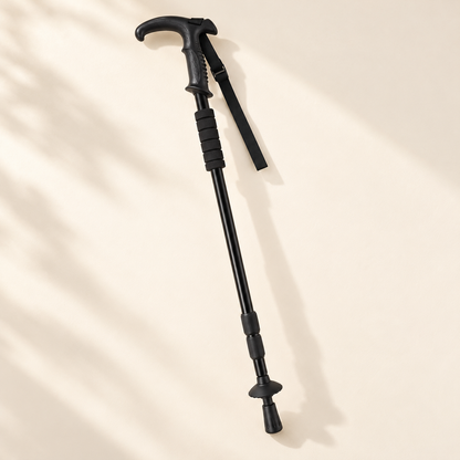 Black Telescoping Hiking Stick — product view — product illustration